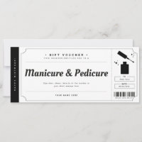 Manicure Pedicure Gift Voucher Certificate