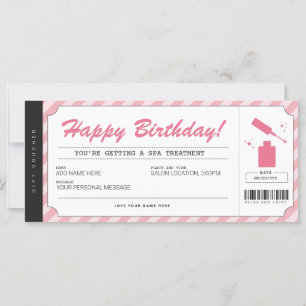 Manicure Pedicure Pink Gift Voucher Certificate