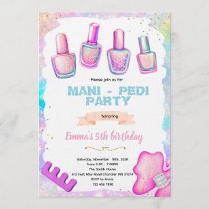Manicure pedicure spa party invitation