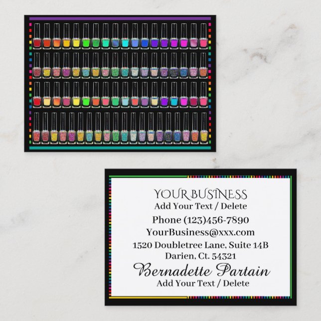 Manicure Salon - Nail Technician - Nail Art Business Card (Front/Back)