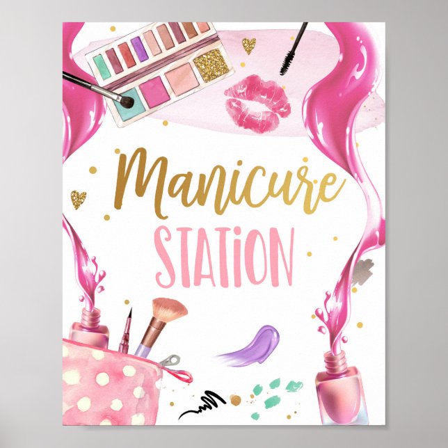 Manicure Station Spa Party Makeup Glamour Girl Poster (Front)