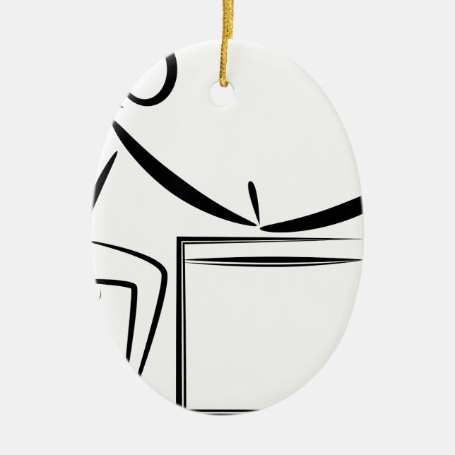 Manicure Stick Figure Drawing Ceramic Ornament (Front)