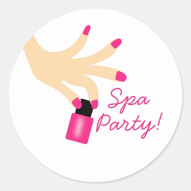 Manicure Sticker for Spa Birthday or Bridal Shower (Front)