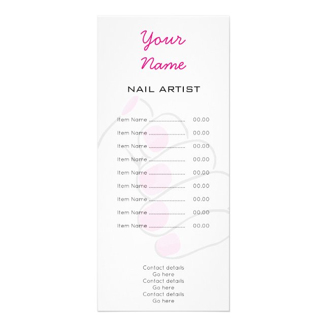 Manicurist and Nail Technician Rack Card (Front)