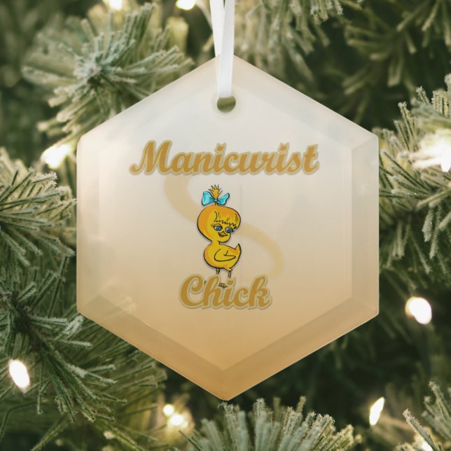 Manicurist Chick Glass Ornament (Insitu)