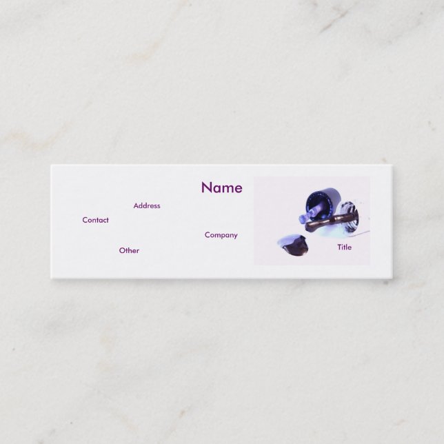 Manicurist In Purple Mini Business Card (Front)