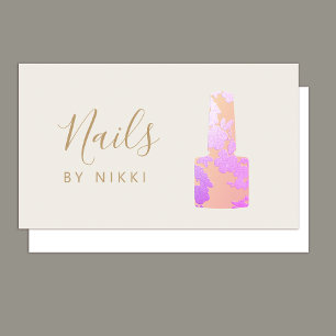  Manicurist Nail Salon Pink Glitter Business Card