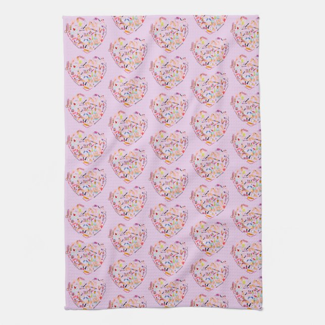 Manicurist Nail Technician Tool Heart Kitchen Towel (Vertical)