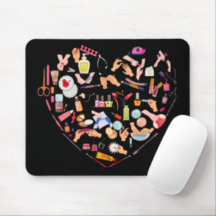 Manicurist Nail Technician Tool Heart Mouse Pad
