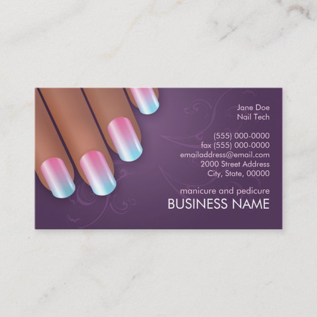 Manicurist Ombre Biz & Appointment Card in Dark (Front)