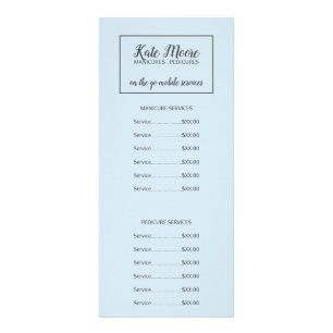 Manicurist Pedicurist Nail Salon Services Rack Card
