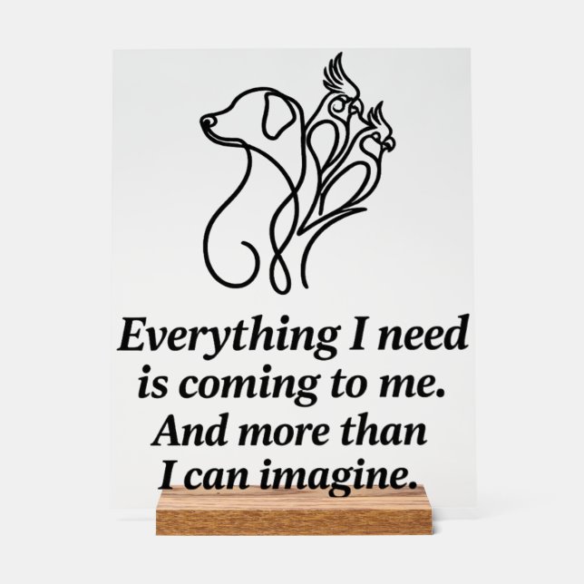Manifestation Affirmation Acrylic Desk Sign (Front)