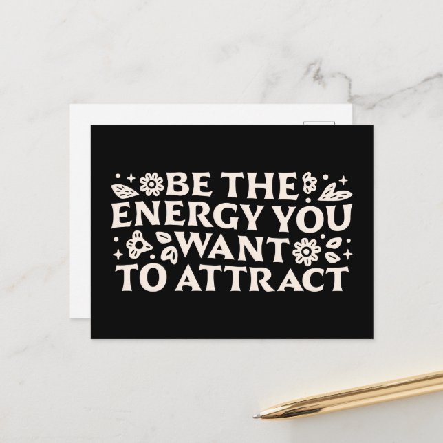 Manifestation affirmations law of attraction postcard (Front/Back In Situ)