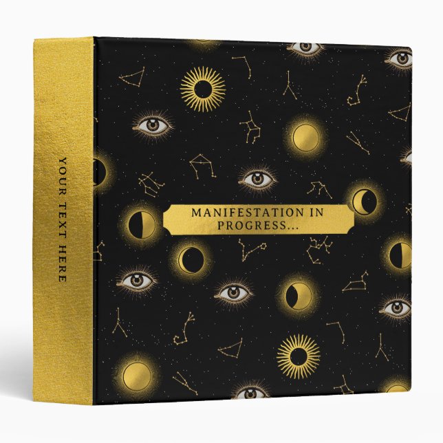 Manifestation Celestial Sun & Moon Zodiac Eye Binder (Front/Spine)