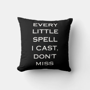 Manifestation Magic Black Quote, Minimalist Design Throw Pillow