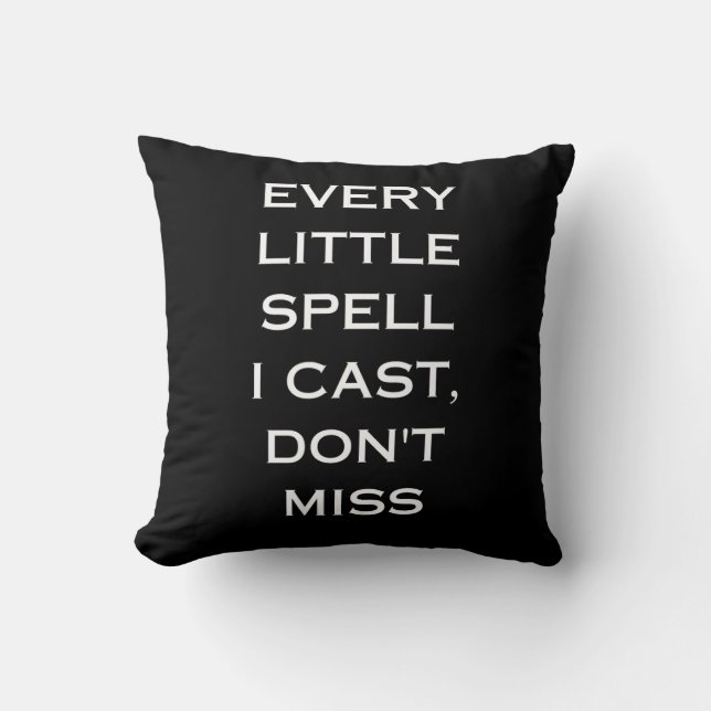Manifestation Magic Black Quote, Minimalist Design Throw Pillow (Front)
