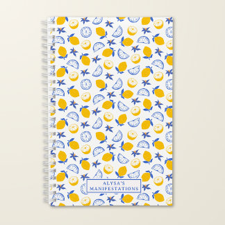 Manifestation Personalized Amalfi Lemon Pattern Notebook