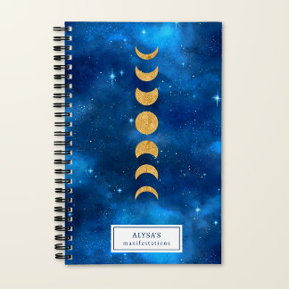 Manifestation Personalized Moon Phase Celestial Notebook
