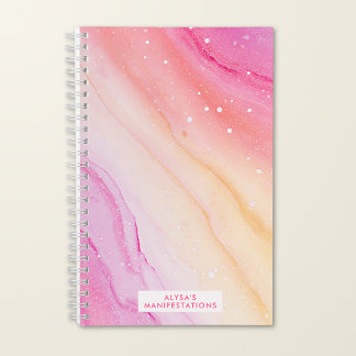 Manifestation Personalized Ombre Marble Watercolor Notebook