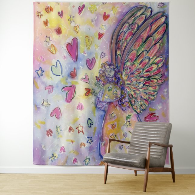 Manifestation Universe Angel Tapisserie Mur Art Dé (En situation)