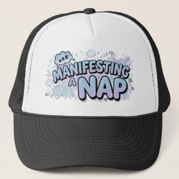Manifesting A Nap Funny Sleepy Pastel Comic Trucker Hat