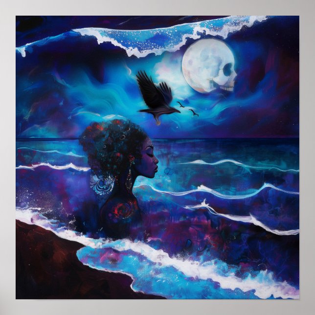 Manifesting Intention Witchy AI Art Matte Value Poster (Front)