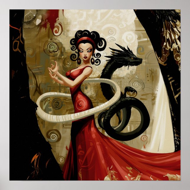 Manifesting Intention Witchy AI Art Matte Value Poster (Front)