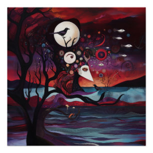 Manifesting Intention Witchy AI Art Semi-Gloss Poster