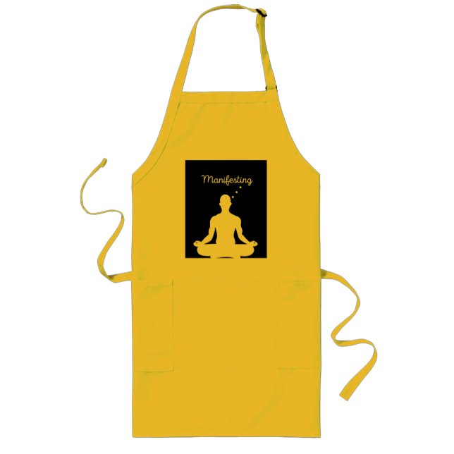 Manifesting Meditation Visual for Positive Vibes a Long Apron (Front)