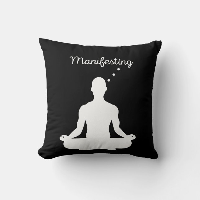 Manifesting Meditation Visual for Positive Vibes a Throw Pillow (Front)