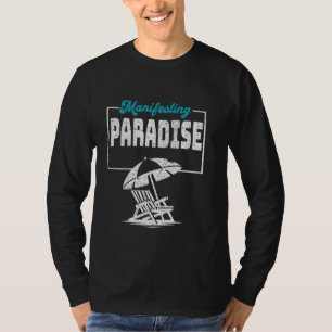 Manifesting Paradise Beach Umbrella Summer Vibes T-Shirt