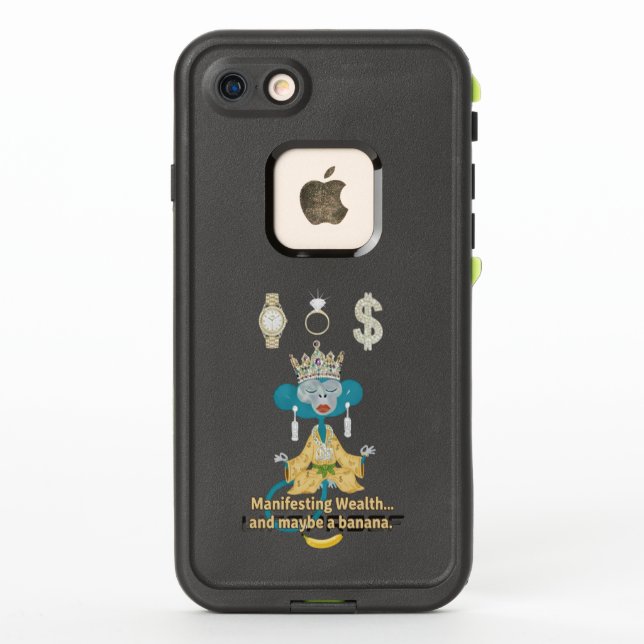Manifesting Wealth Monkey zen art  LifeProof iPhone Case (Back)