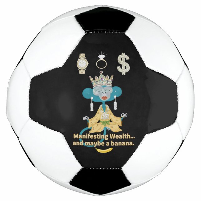 Manifesting Wealth Monkey zen art  Soccer Ball (Front)