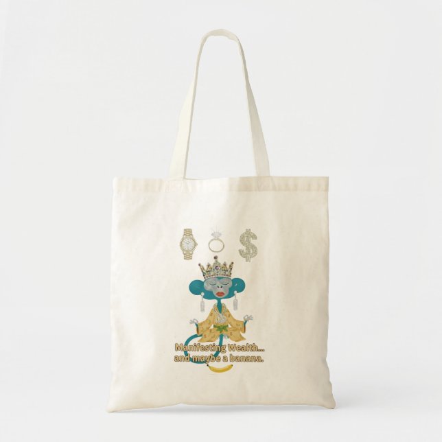 Manifesting Wealth Monkey zen art  Tote Bag (Front)
