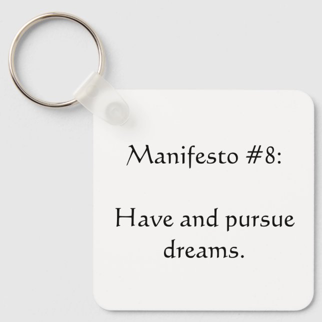 Manifesto #8 keychain (Front)