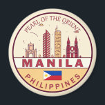 Manila Philippines City Skyline Emblem Magnet<br><div class="desc">Manila minimalist,  colourful art design featuring monuments and landmarks of the city in Philippines.</div>