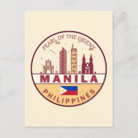 Manila Philippines City Skyline Emblem