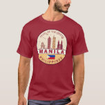 Manila Philippines City Skyline Emblem T-Shirt<br><div class="desc">Manila minimalist,  colourful art design featuring monuments and landmarks of the city in Philippines.</div>