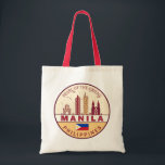 Manila Philippines City Skyline Emblem Tote Bag<br><div class="desc">Manila minimalist,  colourful art design featuring monuments and landmarks of the city in Philippines.</div>