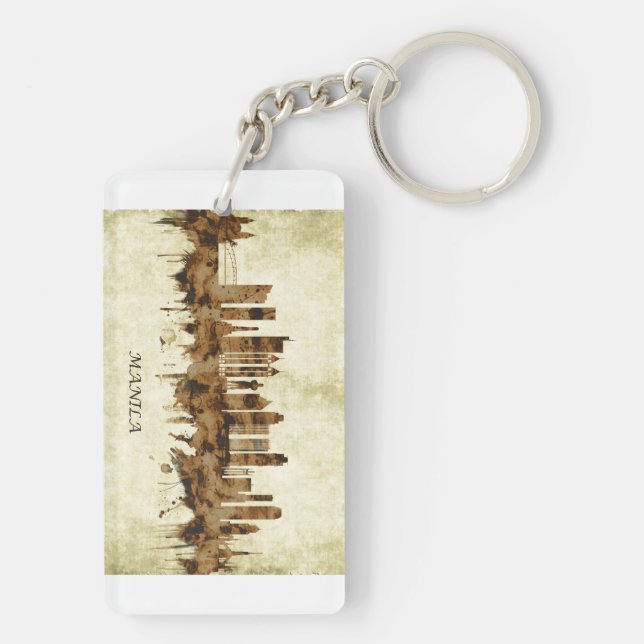 Manila Philippines Cityscape Keychain (Back)