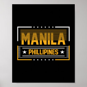 Manila Philippines Modern Typography Travel Design Poster