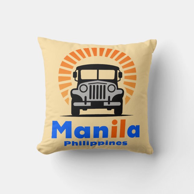 Manila Philippines Southeast Asia Throw Pillow (Front)
