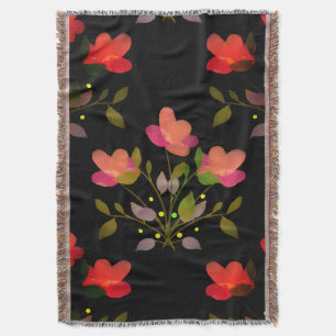 Manila Shawl Style Floral Throw Blanket