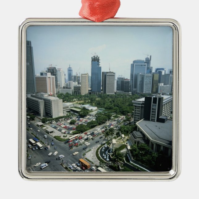 Manila Skyline Metal Ornament (Front)