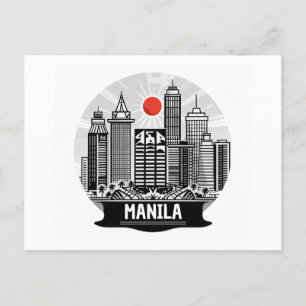 Manila Skyline Postcard