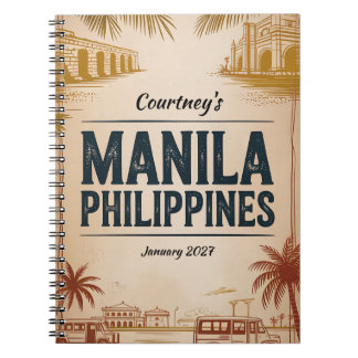 Manila Travel Journal Custom Name & Date