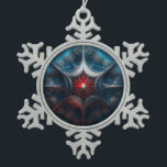 Manipulated Mandelbrot with Starburst Centre  Snowflake Pewter Christmas Ornament<br><div class="desc">Manipulated Mandelbrot with Starburst Centre Mouse Pad</div>