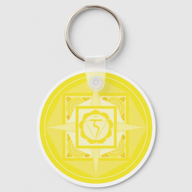 Manipura Chakra Mandala (Solarplexus Chakra) Keychain (Front)