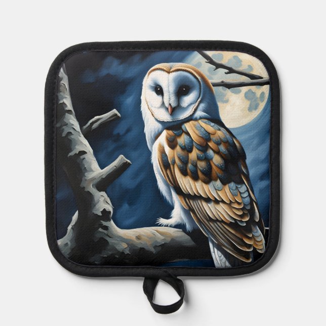 Manique Barn Owl et Pleine lune (Recto)