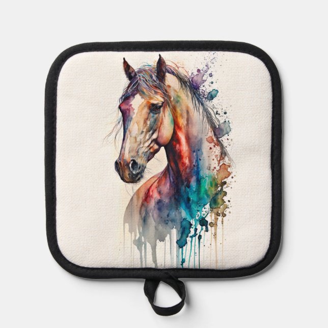 Manique Belle aquarelle Cheval (Recto)